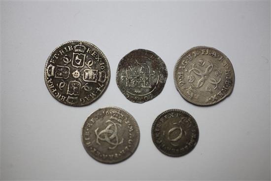 Charles I and Charles II silver coinage- F or better